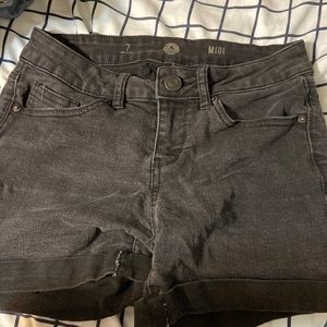 Black jean shorts